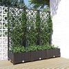 vidaXL Fioriera da giardino con traliccio nera 120x40x121,5 cm PP