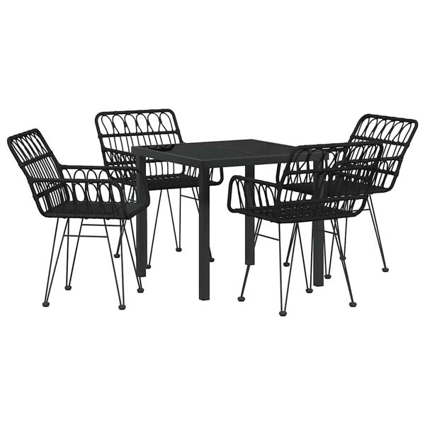 vidaXL Set da Pranzo per Giardino 5 pcs Nero