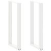 vidaXL Gambe per tavolo da bar a forma di U 2 pz bianche 50x(100-101) cm in acciaio