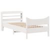 vidaXL Giroletto con Testiera Bianco 90x200 cm Legno Massello di Pino