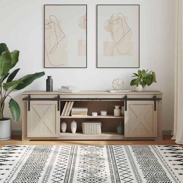 vidaXL Kit Anta Scorrevole per Armadio 183 cm in Acciaio al Carbonio