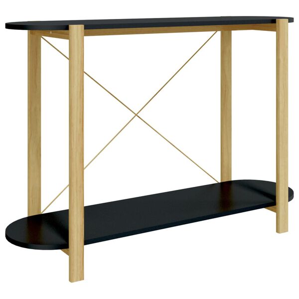 vidaXL Tavolino Consolle Nero 110x38x75 cm in Legno Multistrato