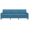 vidaXL Divano a 3 Posti Blu 210 cm in Velluto