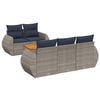 vidaXL Set Divani da Giardino 6 pz con Cuscini Grigio in Polyrattan