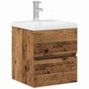 vidaXL Armadio per Lavabo da Bagno Rovere Nero 41 x 39 x 62 cm