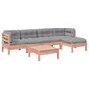 vidaXL Set Divani Giardino 6 pz Cuscini Legno Massello Abete Douglas