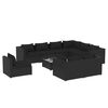 vidaXL Set Divani da Giardino 10 pz con Cuscini in Polyrattan Nero