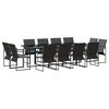 vidaXL Set da Pranzo per Giardino 13 pz Nero Acciaio
