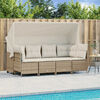 vidaXL Set Divano da Giardino 5 pz con Cuscini Beige in Polyrattan