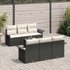 vidaXL Set Divano da Giardino 7 pcs Nero e Crema polyrattan