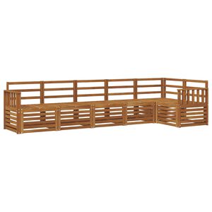 vidaXL Set di divani da esterno 6 pz Naturale Poliestere