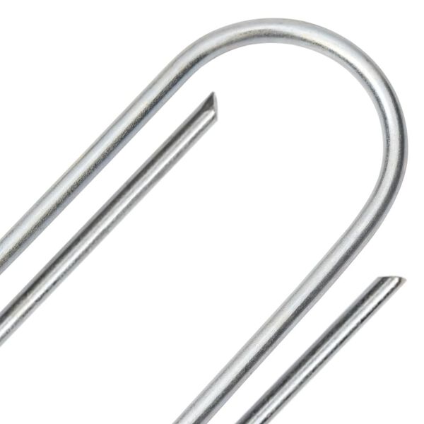 vidaXL Picchetti da Terra a Forma di U 50 pz 15x3,5 cm Acciaio Zincato