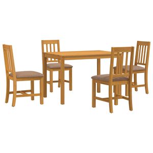 vidaXL Set da pranzo 5 pz Grigio Legno di Quercia Massello