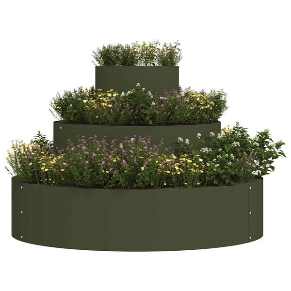 vidaXL Vaso da giardino Verde oliva 90 x 90 x 20 cm