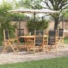 vidaXL Set da Pranzo per Giardino 7 pcs Nero Legno di Acacia Massello