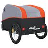 vidaXL Rimorchio da Bici Nero e Arancione 45 kg in Ferro