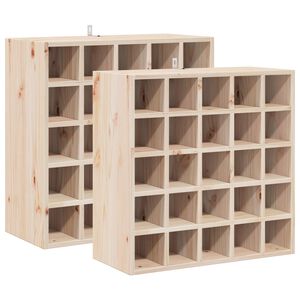 vidaXL Portabottiglie 2 pz Naturale 56 x 25 x 56 cm Pino massello