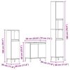 vidaXL Set di mobili per il bagno Montaggio a parete 3 pcs Rovere Nero