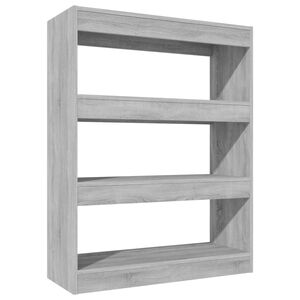 vidaXL Libreria/Divisorio Grigio Sonoma 80x30x103 cm Legno Multistrato