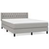 vidaXL Giroletto a Molle con Materasso Grigio Chiaro 140x190cm Tessuto