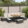 vidaXL Set Divano da Giardino con cuscino 9 pcs Nero Poly Rattan