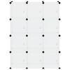 vidaXL Contenitore a Cubo con 12 Cubi e Ante Trasparente PP
