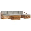 vidaXL Set di divani da esterno 6 pcs Grigio Naturale e Chiaro