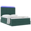 vidaXL Letto con contenitore e LED Verde Scuro 140 x 200 cm Velluto