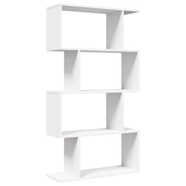 vidaXL Libreria divisoria a 4 ripiani bianca 70x24x129 cm in legno ingegnerizzato