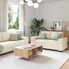 vidaXL Divano 3 pcs Beige Tessuto misto lino