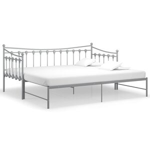 vidaXL Telaio Divano Letto Estraibile Grigio in Metallo 90x200 cm