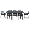 vidaXL Set da Pranzo per Giardino 9 pcs Nero polyrattan