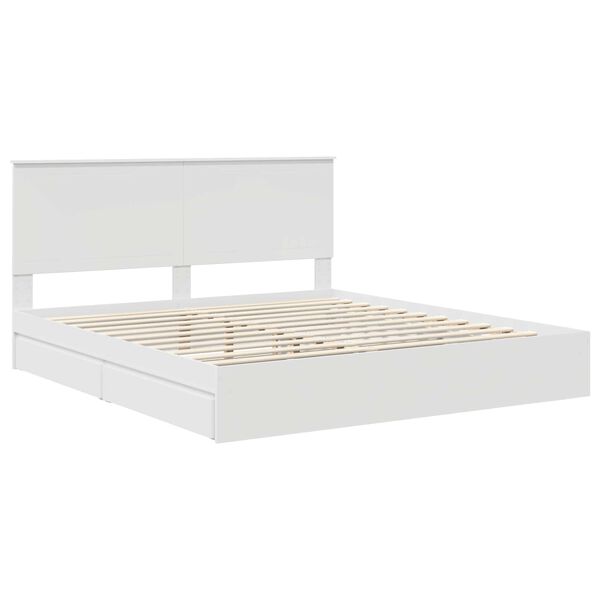 vidaXL Letto con Contenitore Bianco 180 x 200 cm Legno multistrato