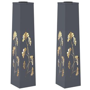 vidaXL Faro LED solare per sentieri 2 pz Bianco caldo 18 x 18 x 80 cm