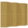 vidaXL Divisorio Ambienti 6 Pannelli Marrone Legno Massello Paulownia