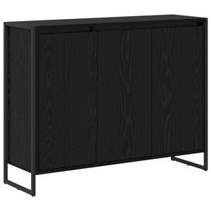 vidaXL Mobile laterale Rovere Nero 96,5 x 30 x 75 cm Legno multistrato