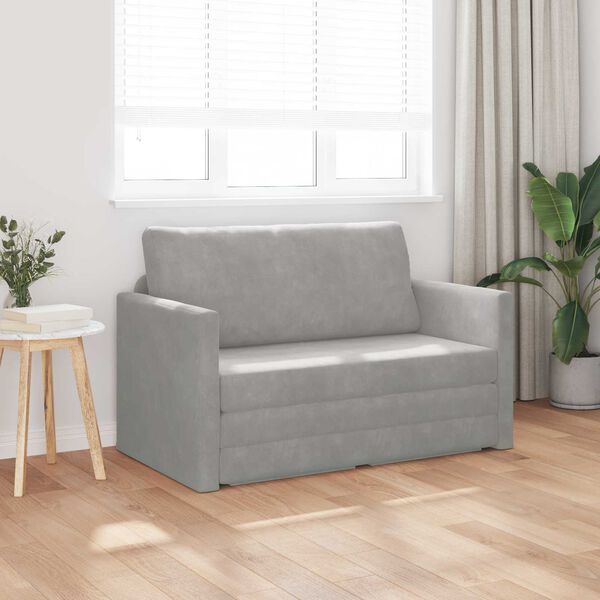 vidaXL Divano letto 110cm Grigio chiaro Velluto