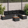 vidaXL Set Divano da Giardino con cuscino 6 pcs Nero Poly Rattan