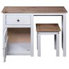 vidaXL Set Tavolo da Trucco 2 pz Bianco in Pino Massello Panama Range