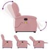 vidaXL Poltrona Alzapersona Massaggi Elettrica Reclinante Rosa Velluto