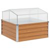 vidaXL Vaso da giardino con serra Marrone Chiaro 100 x 100 x 77 cm