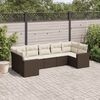 vidaXL Set Divani da Giardino 7 pz con Cuscini Marrone in Polyrattan