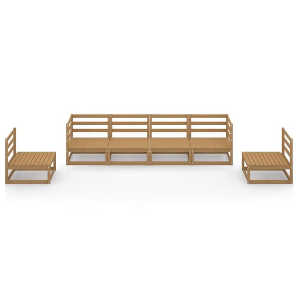 vidaXL Set Salotto da Giardino 6pz Marrone Ambra Legno Massello Pino
