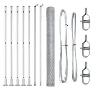 vidaXL Recinzione esagonale con base in cemento 10 x 1,5 m Argento