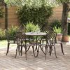 vidaXL Set da Pranzo per Giardino 7 pcs Bronzo 90 x 90 x 75 cm