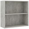 vidaXL Libreria 2 Ripiani Grigio Cemento 80x30x76,5 Legno Multistrato