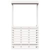 vidaXL Tavolo Bar da Esterno con Tetto Bianco 112,5x57x195,5 cm Legno