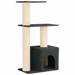 vidaXL Albero per gatti con pali per graffiare in sisal Grigio Scuro