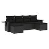 vidaXL Set Divano da Giardino 6 pz con Cuscini Nero in Polyrattan