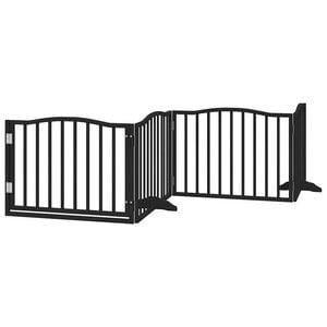 vidaXL Cancelletto per cani con porta pieghevole 4 pannelli nero 320cm